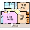 プレパルクみどり 2LDKの間取り