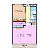 アネックス天楽山 1LDKの間取り