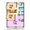 アンプルールリーブル滝ノ水 2LDKの間取り