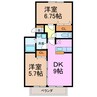 名鉄常滑線・空港線/名和駅 徒歩12分 1階 築16年 2DKの間取り