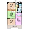エポック篭山 3DKの間取り
