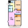 ラモーリ緑 2LDKの間取り
