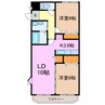 ラモーリ緑 2LDKの間取り