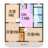 上旭ハイツ 3DKの間取り