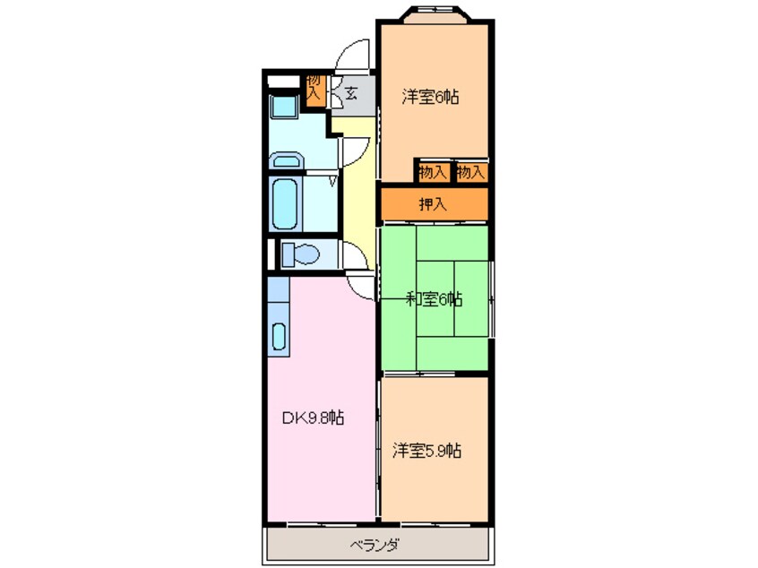 間取図 ソレアード笹原Ⅱ