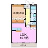 ウィスティリア大清水 1LDKの間取り