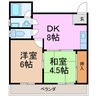 ロイヤル小坂 2DKの間取り