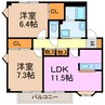 グリーンハウス万場山 2LDKの間取り