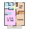 ビーライン三好ヶ丘 A棟 2LDKの間取り