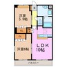 グランディスⅡ 2LDKの間取り
