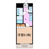 バンヴェール 1Kの間取り