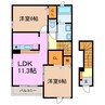 セレノ　カーサ 2LDKの間取り