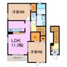 セレノ　カーサ 2LDKの間取り