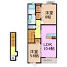 フォルテシモ　ｆ 2LDKの間取り