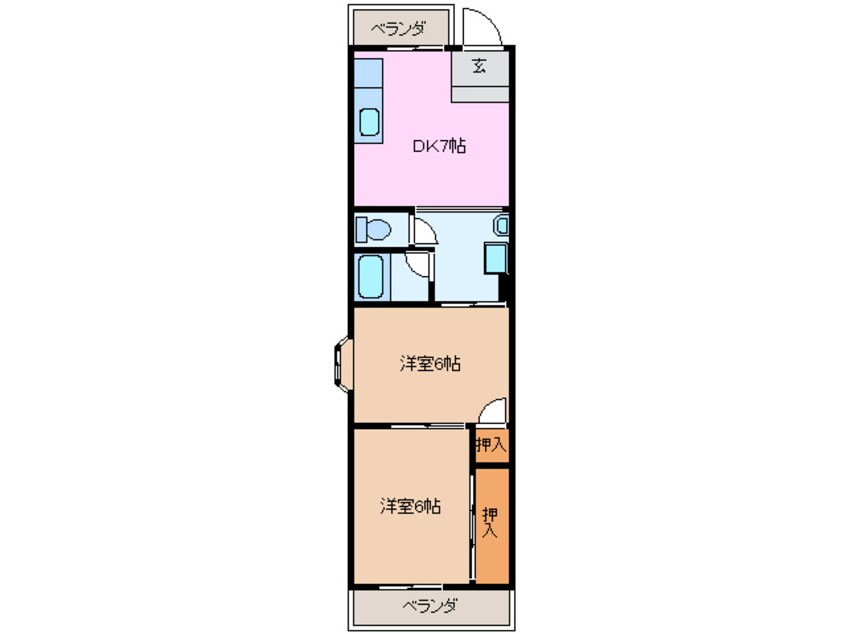 間取図 コーポ岡部緑ヶ丘