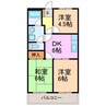ユーキパレス緑 3DKの間取り
