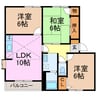 アドザックス桃山 3LDKの間取り