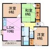 アドザックス桃山 3LDKの間取り