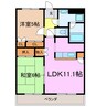 グランベール添上 2LDKの間取り