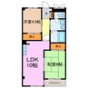 クリスタルサン 2LDKの間取り