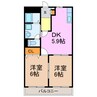 アズールN 2DKの間取り