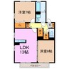 アムールⅡ 2LDKの間取り