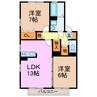 アムールⅡ 2LDKの間取り
