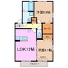 サウスヒルズ 2LDKの間取り