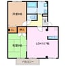 レジデンス清水山 2LDKの間取り
