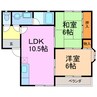 カーサ葵 2LDKの間取り