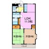 グランデール　フジミ 2LDKの間取り