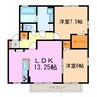 リビングタウン香久山B 2LDKの間取り