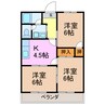 キャッスルオサダ 3DKの間取り