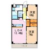 レージュ新栄町 2LDKの間取り