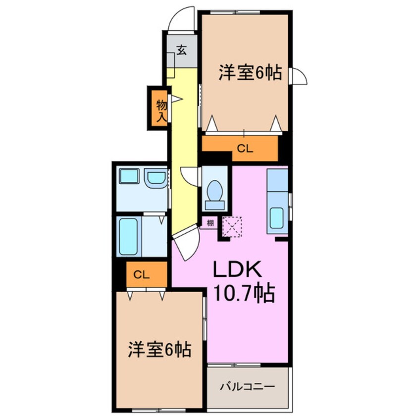 間取図 フラットツー