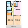 東海道本線/大高駅 徒歩13分 2階 築23年 2DKの間取り