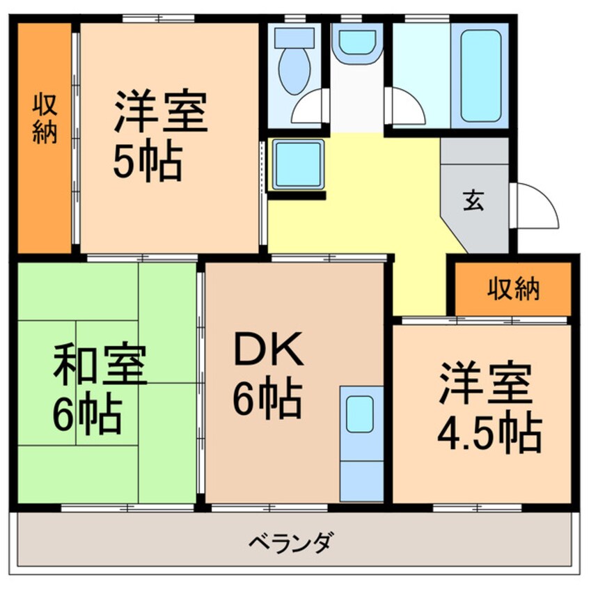 間取図 桜ケ丘ハイツA棟B棟