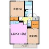 フォンテーヌＢ 2LDKの間取り