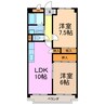パティオクラブ滝ノ水 2LDKの間取り