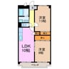 パティオクラブ滝ノ水 2LDKの間取り