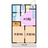 シティハイツワシヅ 2Kの間取り