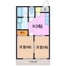 シティハイツワシヅ 2Kの間取り