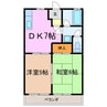 シティハイツワシヅ 2DKの間取り