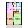 シティハイツワシヅ 2DKの間取り