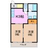 シティハイツワシヅ 2Kの間取り