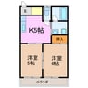 シティハイツワシヅ 2Kの間取り