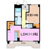 CENTRAL FERS 1LDKの間取り