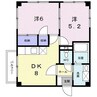 サンハイツ稲葉 2DKの間取り