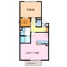 G flat 鳴海 1LDKの間取り