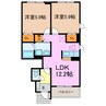 コーポ峰 2LDKの間取り
